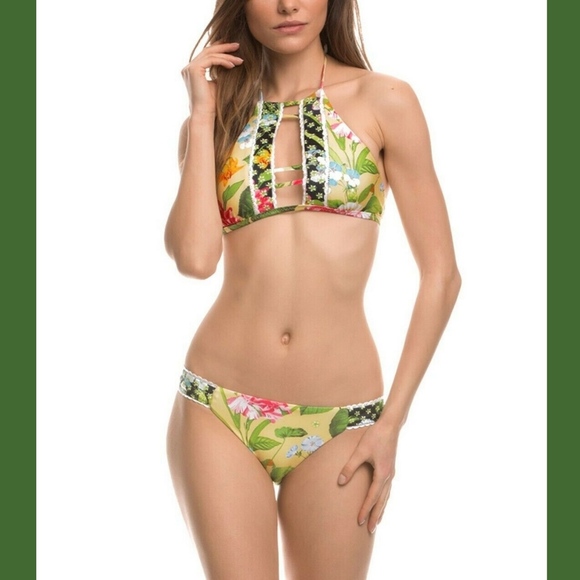 NWT 2PC isabella Rose Sweet Surrender‎ Halter Top + Bikini Bottoms [ Large ] - Picture 1 of 8